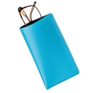 Deer Leather Eyewear Pouch – Premium Craft - Aqua Color